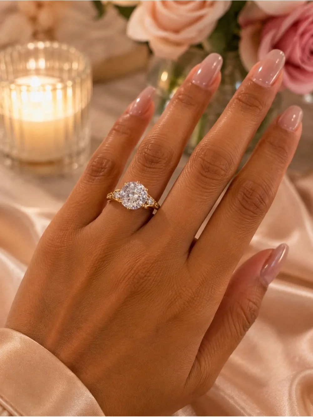 Gold Round-Cut Solitaire Ring - Gold